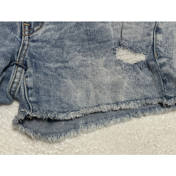 Women's American Eagle Outfitters Blue Distressed Jean Shorts Size 2 - Picture 4 of 11